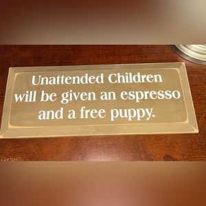 Wood wall hanging 18in x 7.25in, excellent condition.